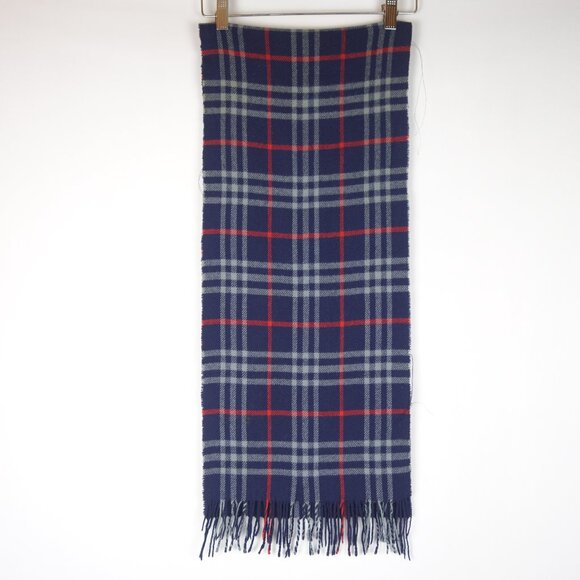Vtg Burberrys Nova Check Cashmere Scarf Made In England, Sz 54 in x 11.25 in - Picture 5 of 11